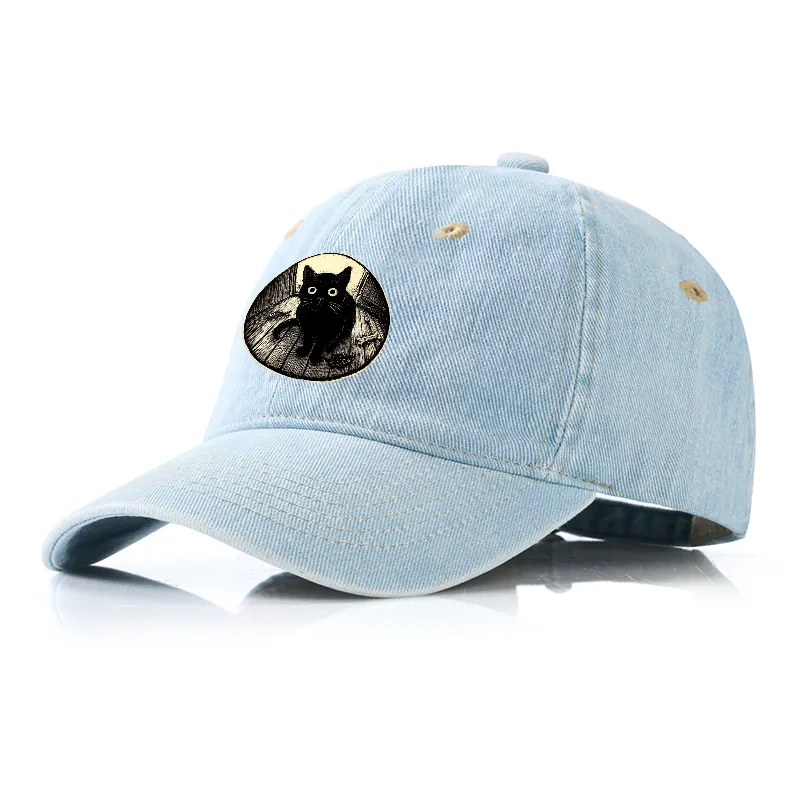Tokyo-Tiger Waiting Black Cat Denim Cap