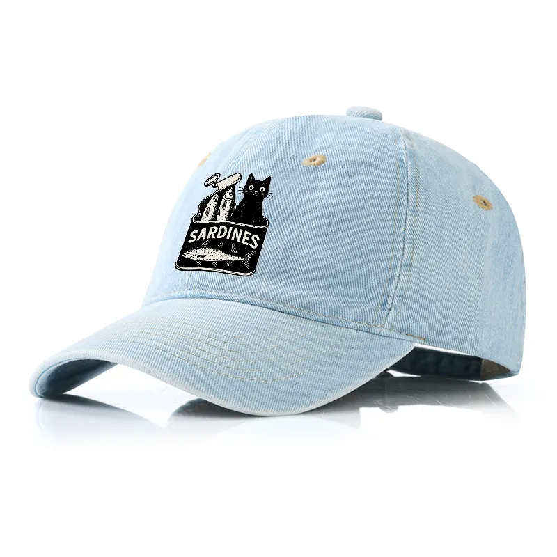 Tokyo-Tiger Cat And Canned Fish Denim Cap