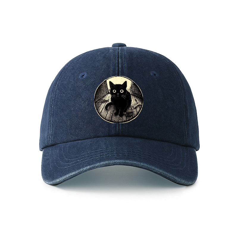 Tokyo-Tiger Waiting Black Cat Denim Cap
