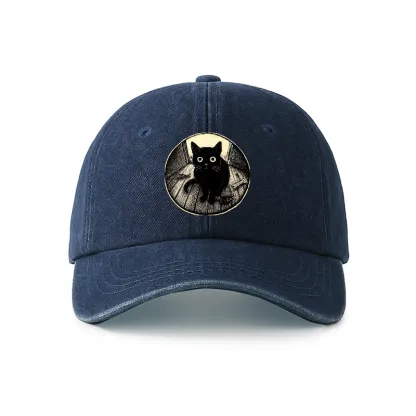 Tokyo-Tiger Waiting Black Cat Denim Cap