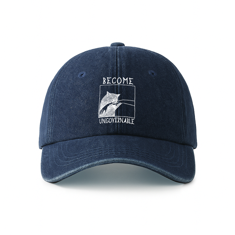 Tokyo-Tiger Cat Biting Arm Denim Cap