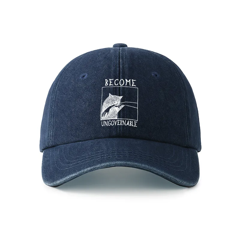 Tokyo-Tiger Cat Biting Arm Denim Cap