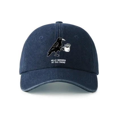 Tokyo-Tiger Crow Drinking Black Coffee Funny Denim Cap