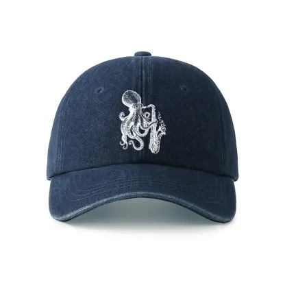 Tokyo-Tiger Octopus Playing Saxophone Denim Cap