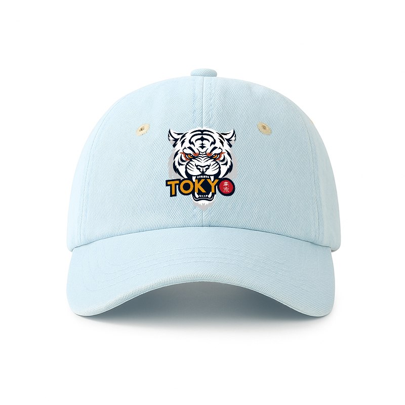 Tokyo-Tiger Logo Washed Denim Cap