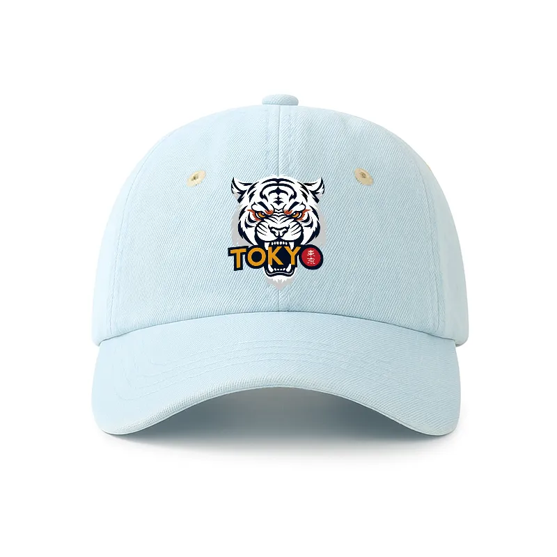 Tokyo-Tiger Logo Washed Denim Cap