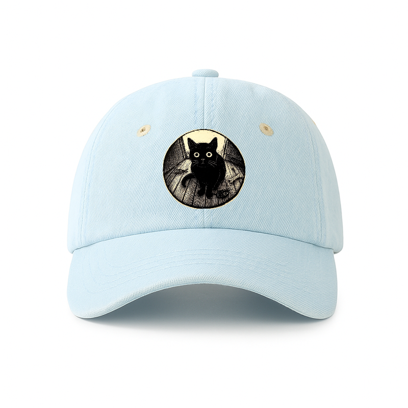 Tokyo-Tiger Waiting Black Cat Denim Cap