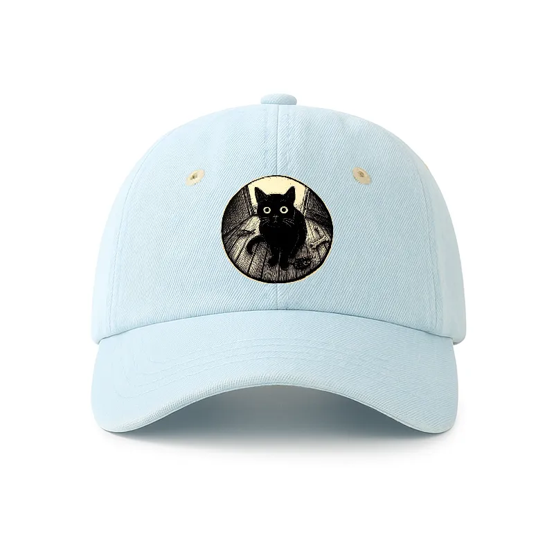Tokyo-Tiger Waiting Black Cat Denim Cap