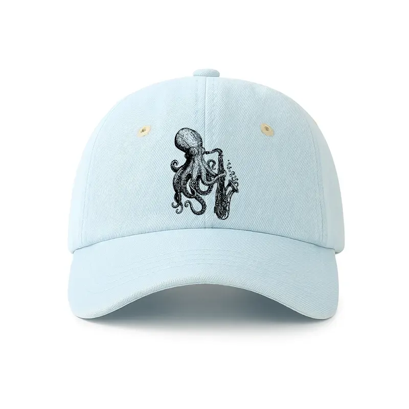 Tokyo-Tiger Octopus Playing Saxophone Denim Cap
