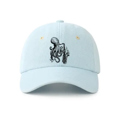 Tokyo-Tiger Octopus Playing Saxophone Denim Cap