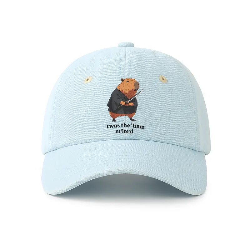 Tokyo-Tiger Focused Samurai Capybara Denim Cap