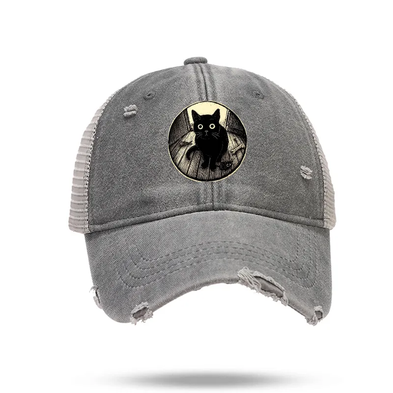 Tokyo-Tiger Waiting Black Cat Trucker Cap