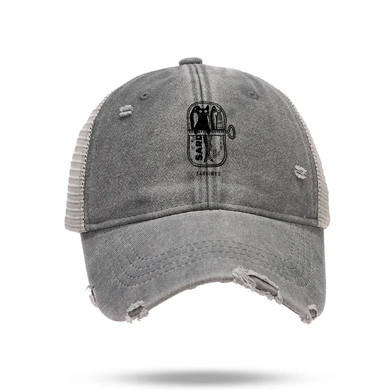 Tokyo-Tiger Cat Hiding In A Sardine Can Trucker Cap