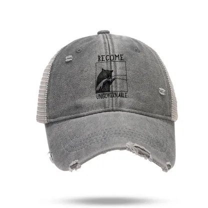 Tokyo-Tiger Cat Biting Arm Trucker Cap