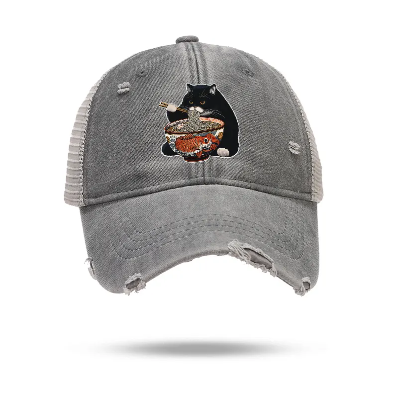Tokyo-Tiger Fat Cat Eating Ramen Trucker Cap
