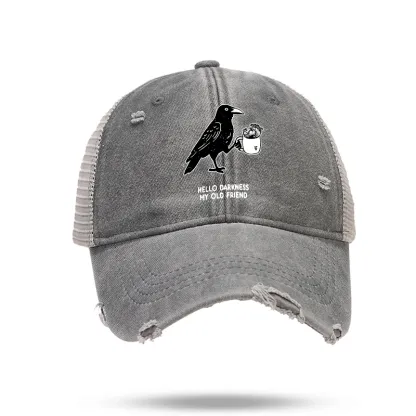 Tokyo-Tiger Crow Drinking Black Coffee Funny Trucker Cap