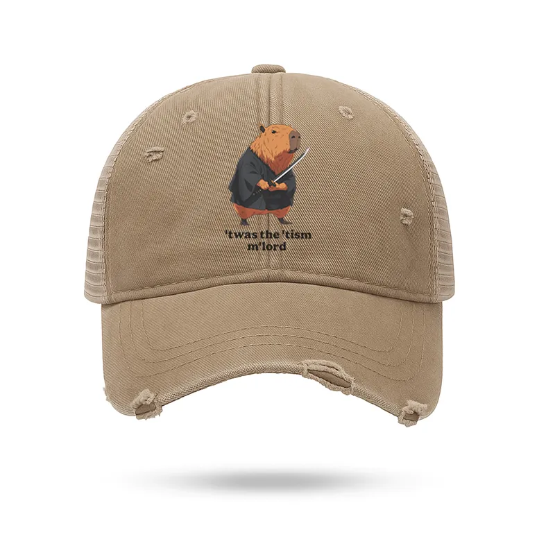 Tokyo-Tiger Focused Samurai Capybara Trucker Cap