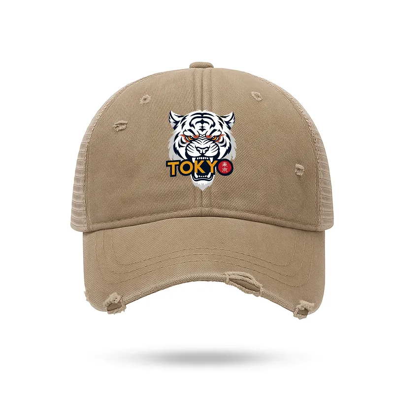 Tokyo-Tiger Logo Washed Trucker Cap