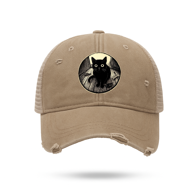 Tokyo-Tiger Waiting Black Cat Trucker Cap