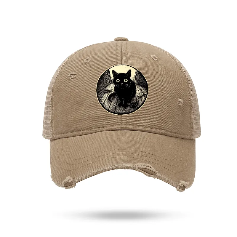 Tokyo-Tiger Waiting Black Cat Trucker Cap