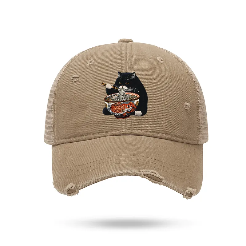 Tokyo-Tiger Fat Cat Eating Ramen Trucker Cap Sale