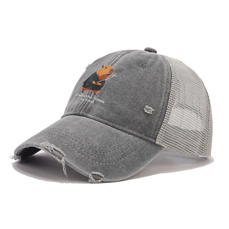 Tokyo-Tiger Focused Samurai Capybara Trucker Cap