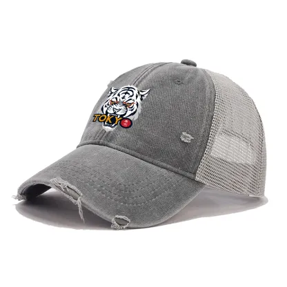 Tokyo-Tiger Logo Washed Trucker Cap