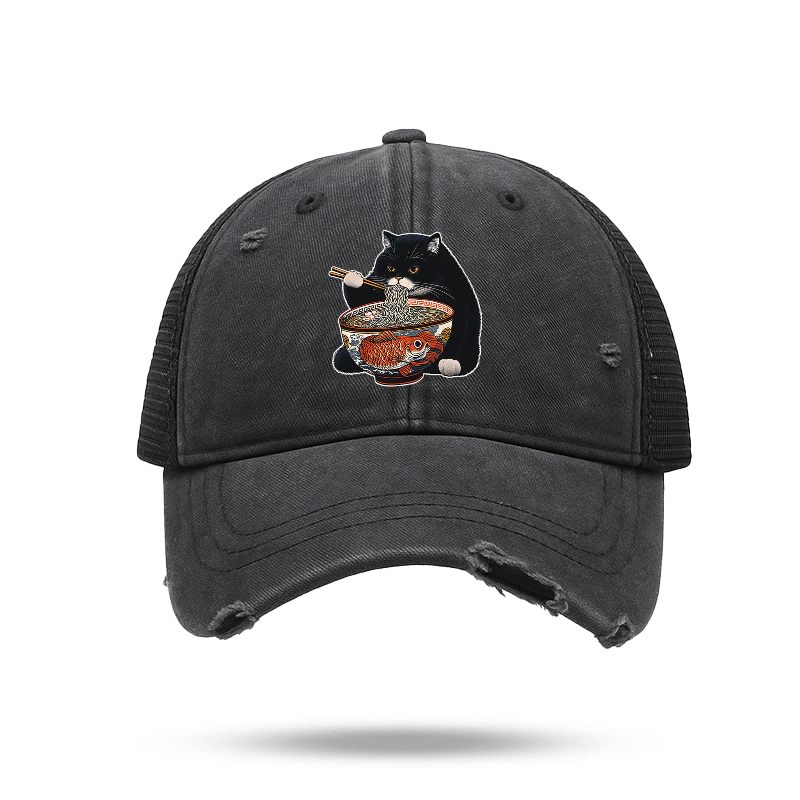 Tokyo-Tiger Fat Cat Eating Ramen Trucker Cap