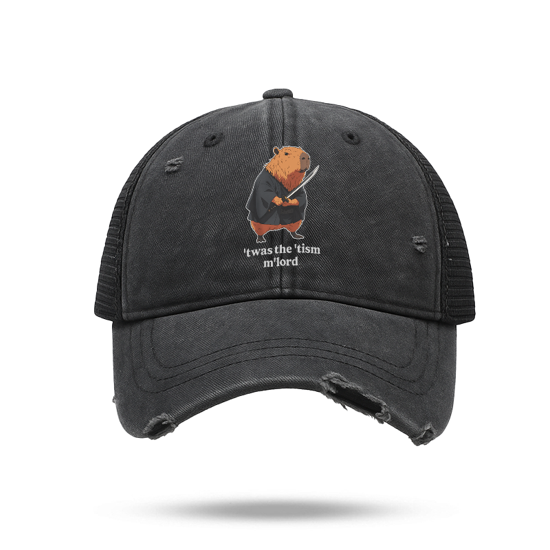 Tokyo-Tiger Focused Samurai Capybara Trucker Cap