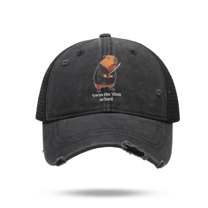 Tokyo-Tiger Focused Samurai Capybara Trucker Cap