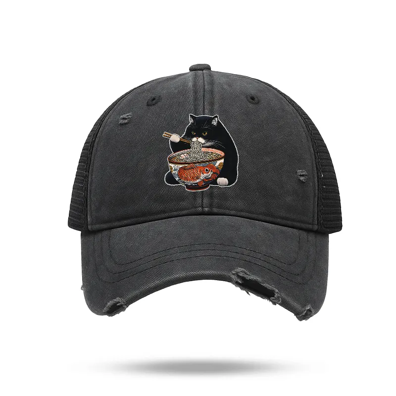 Tokyo-Tiger Fat Cat Eating Ramen Trucker Cap