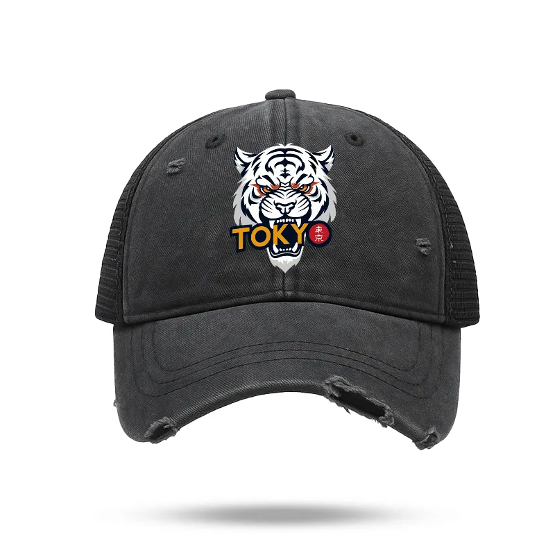 Tokyo-Tiger Logo Washed Trucker Cap