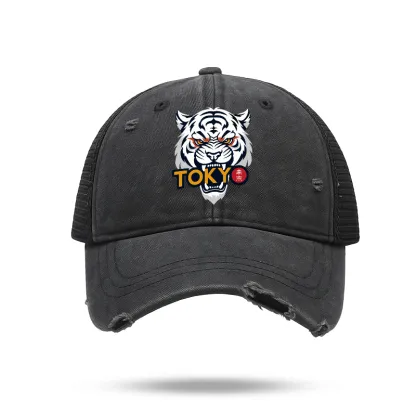 Tokyo-Tiger Logo Washed Trucker Cap