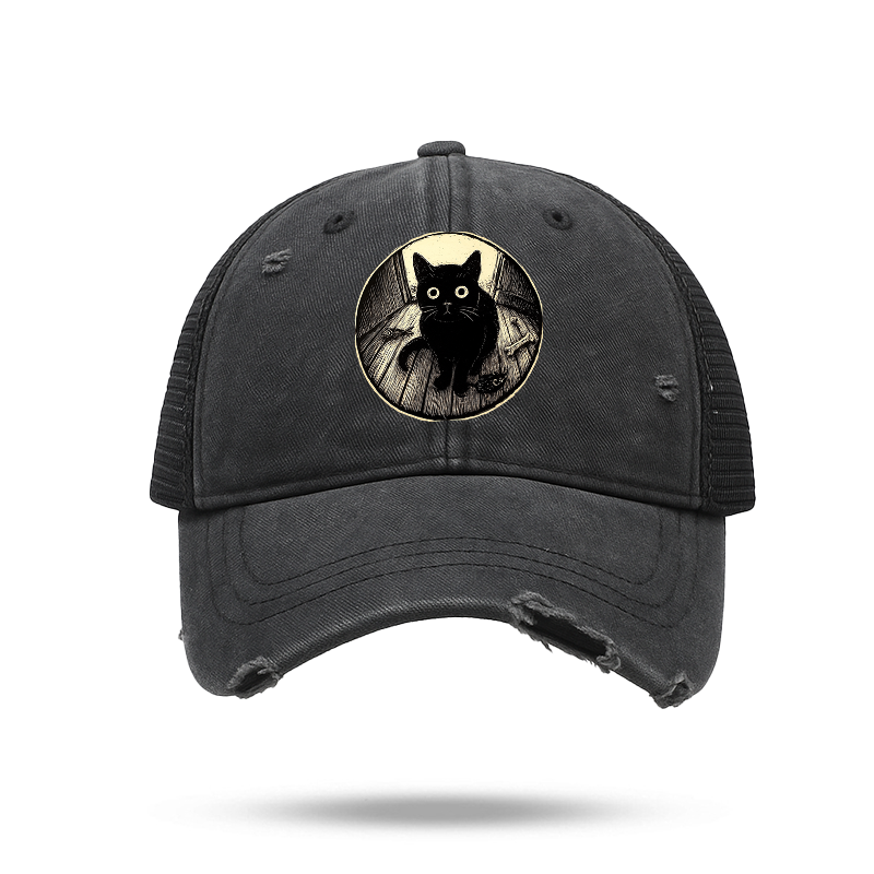 Tokyo-Tiger Waiting Black Cat Trucker Cap