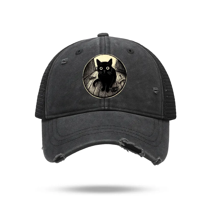 Tokyo-Tiger Waiting Black Cat Trucker Cap