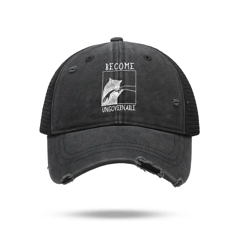 Tokyo-Tiger Cat Biting Arm Trucker Cap