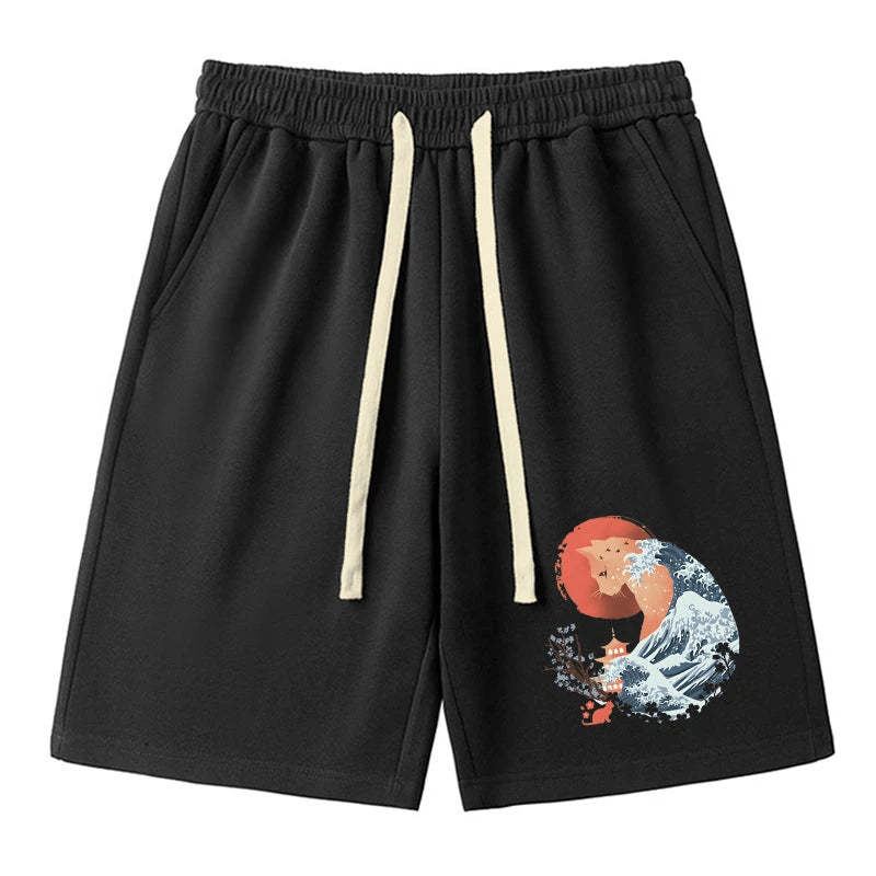 Tokyo-Tiger Spirit Cat Wave Japan Unisex Shorts Sale