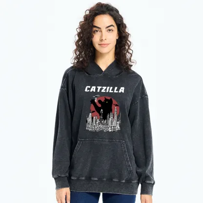 Tokyo-Tiger Catzilla Vintage Washed Hoodie