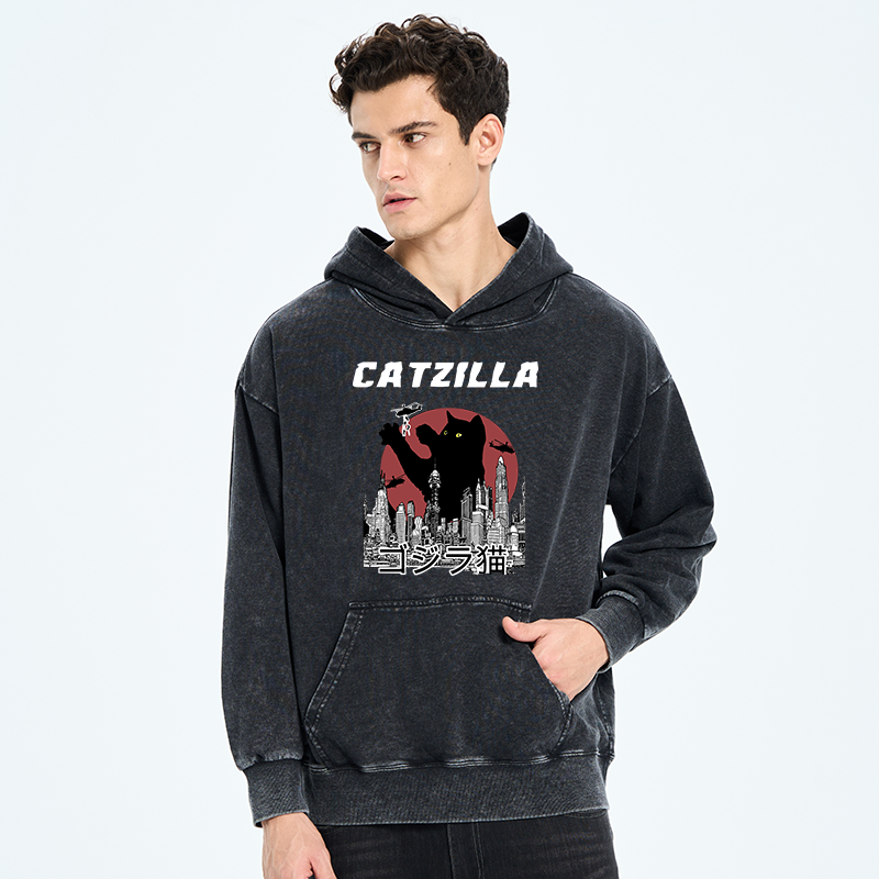 Tokyo-Tiger Catzilla Vintage Washed Hoodie