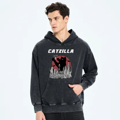 Tokyo-Tiger Catzilla Vintage Washed Hoodie