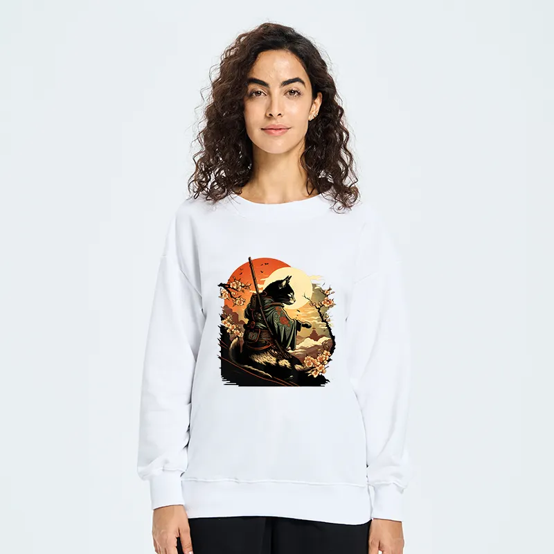 Tokyo-Tiger Cat Ninja Ukiyo-e Anime Style Samurai Sweatshirt