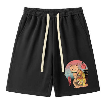 Tokyo-Tiger Katana Cat Tattoo Unisex Shorts