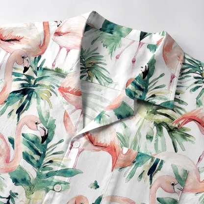Tokyo-Tiger Passionate Flamingo Aloha Hawaiian Shirt