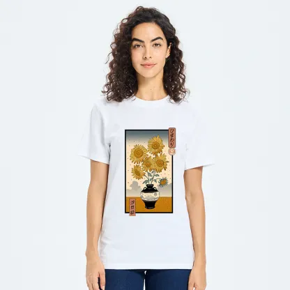 Tokyo-Tiger Sunflowers Ukiyo-e Classic T-Shirt