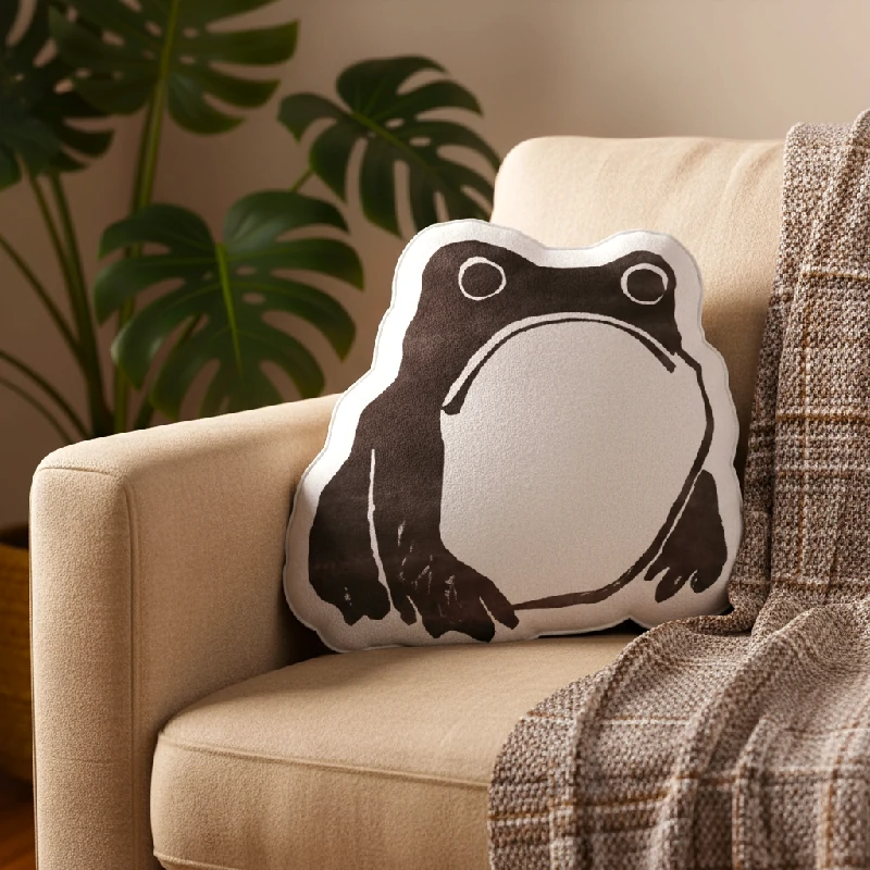 Tokyo-Tiger Matsumoto Hoji Woodblock Print Frog Shaped Throw Pillow