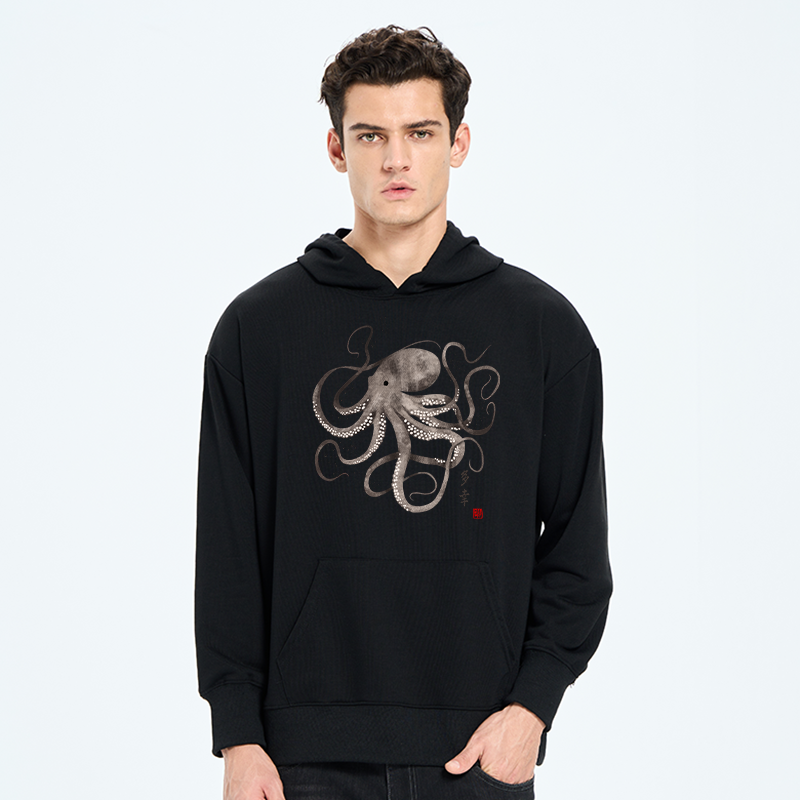 Tokyo-Tiger Octopus Japanese Calligraphy Classic Hoodie