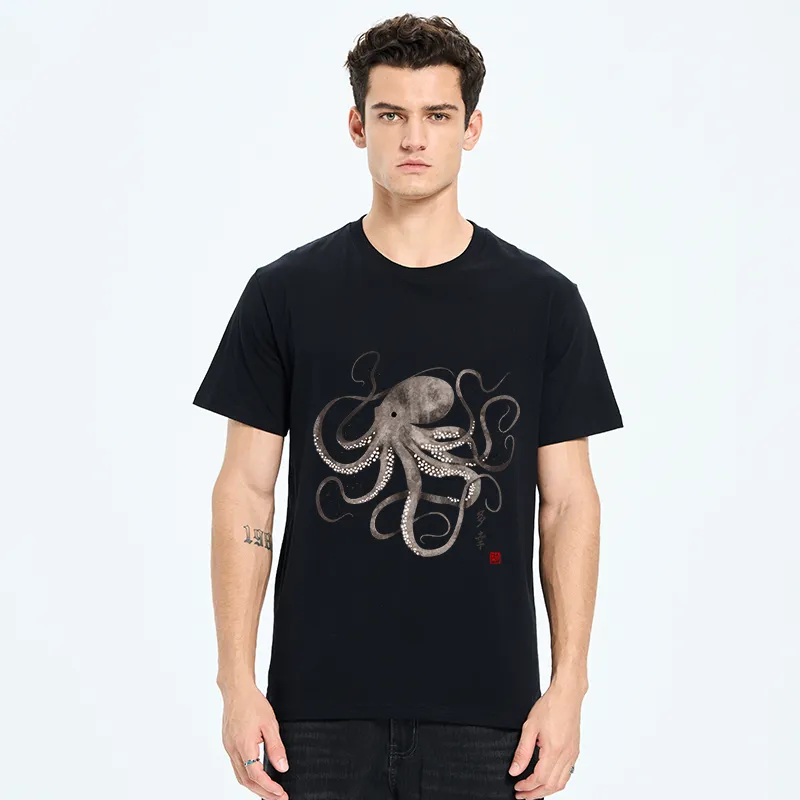 Tokyo-Tiger Octopus Japanese Calligraphy Classic T-Shirt