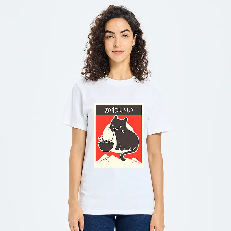 Tokyo-Tiger "Kawaii" Vintage Style Japenese Ramen Cat Classic T-Shirt-tokyo-tiger