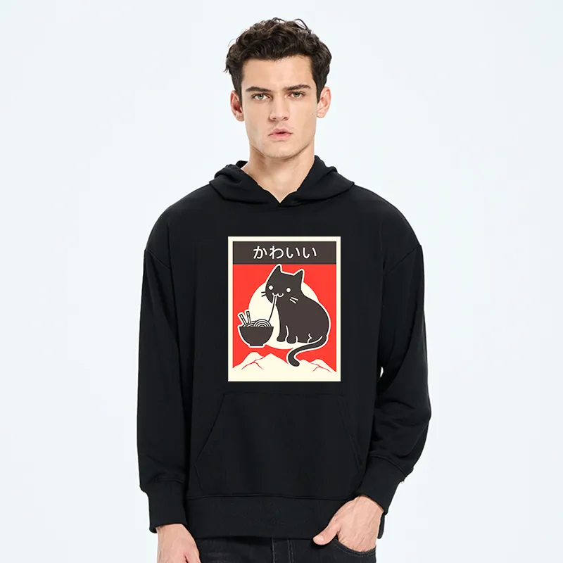 Tokyo-Tiger "Kawaii" Vintage Style Japenese Ramen Cat Classic Hoodie-tokyo-tiger