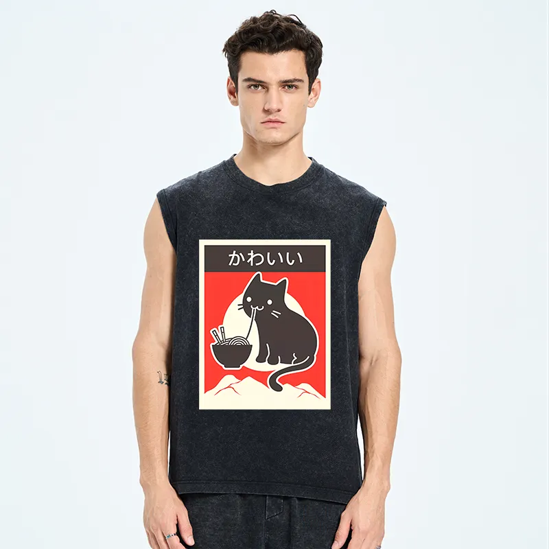 Tokyo-Tiger Kawaii Vintage Ramen Cat Tank